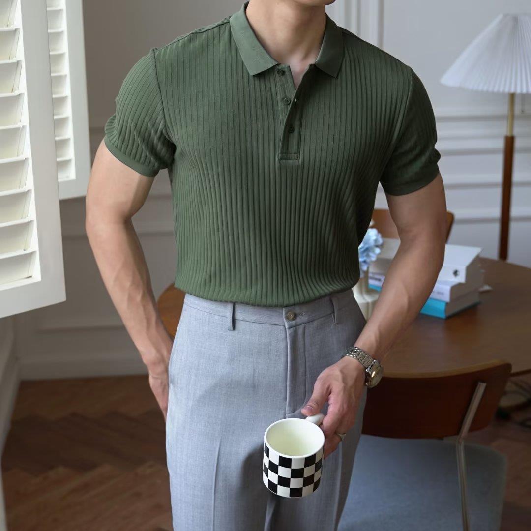 Herr T-Shirt Regular Fit Kort Ärm Tunn Andningsbar Enfärgad