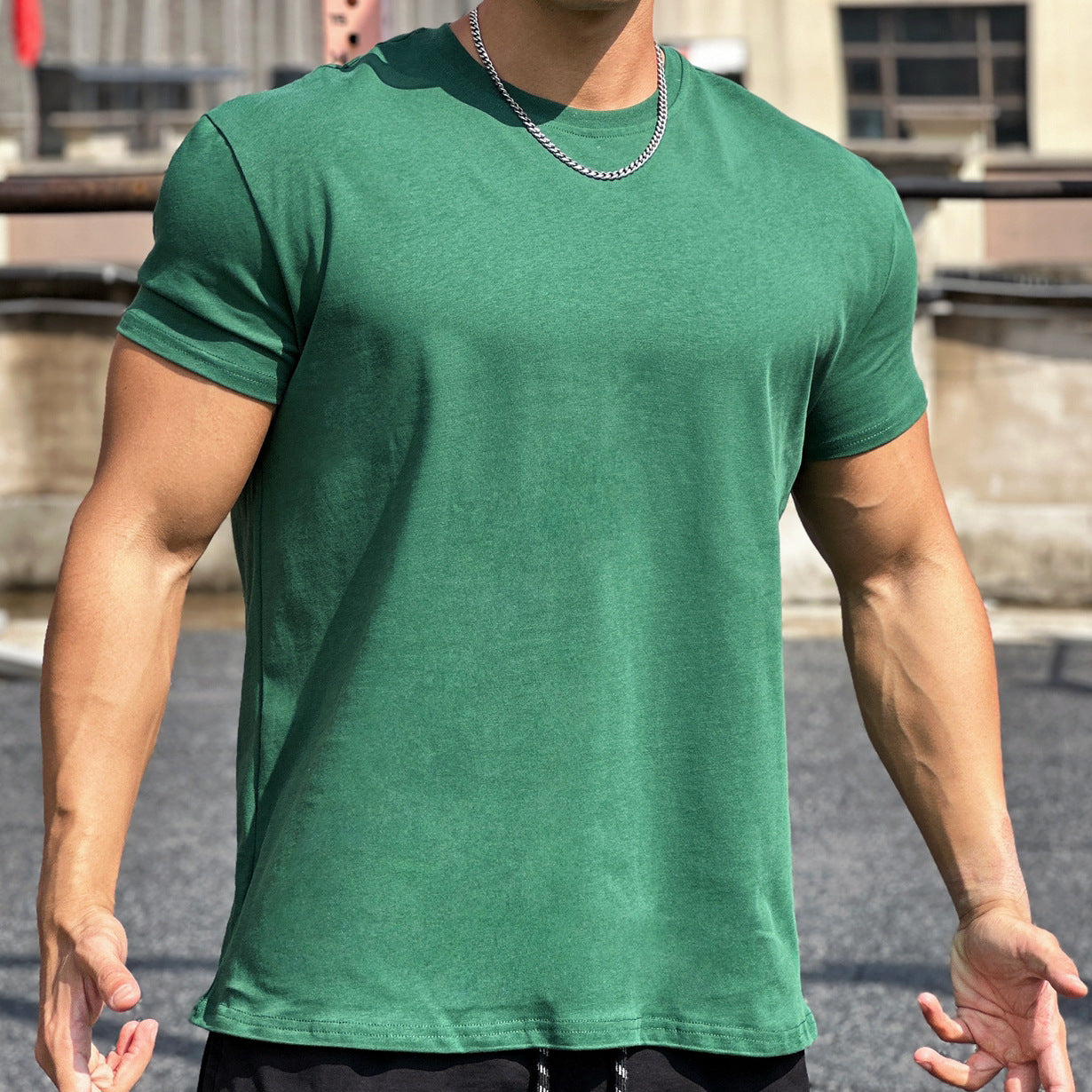 Herr Sommar Sportskjorta Lös Passform Kort Ärm Raglan Ärmar Pullover