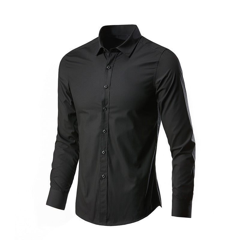 Herrskjorta för Höst med Lång Ärms Business Slim Fit och Strykfri Kvalité