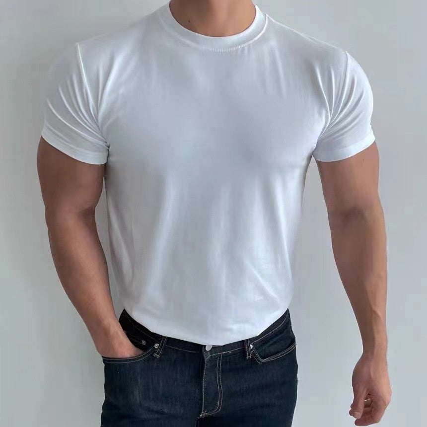 Herr T-shirt Slim Fit Snabbtorkande Kortärmad Lätt och Andningsbart Tyg