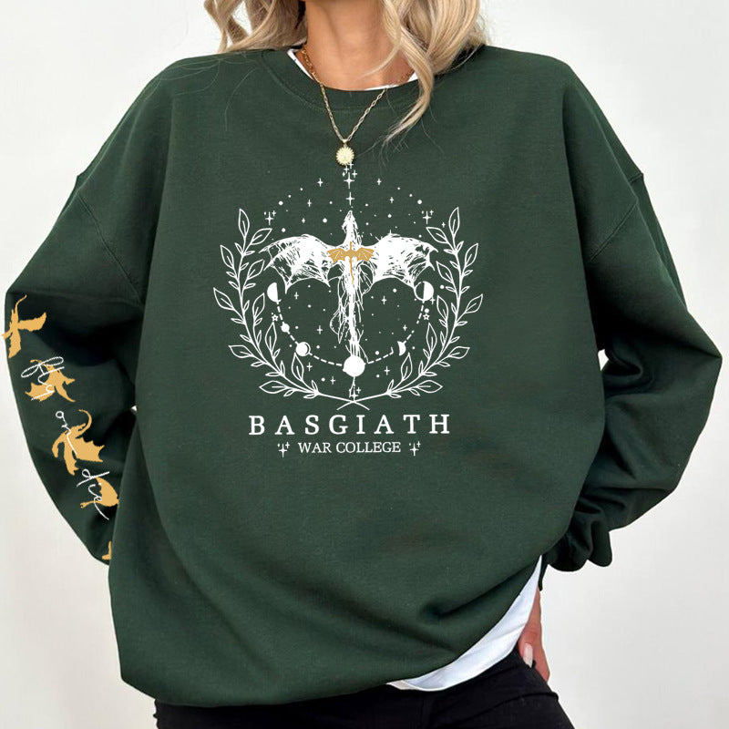 Dam Höst Pullover med Lång Ärme, Förgylld Detalj och Avslappnad Passform