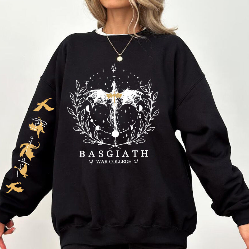 Dam Höst Pullover med Lång Ärme, Förgylld Detalj och Avslappnad Passform