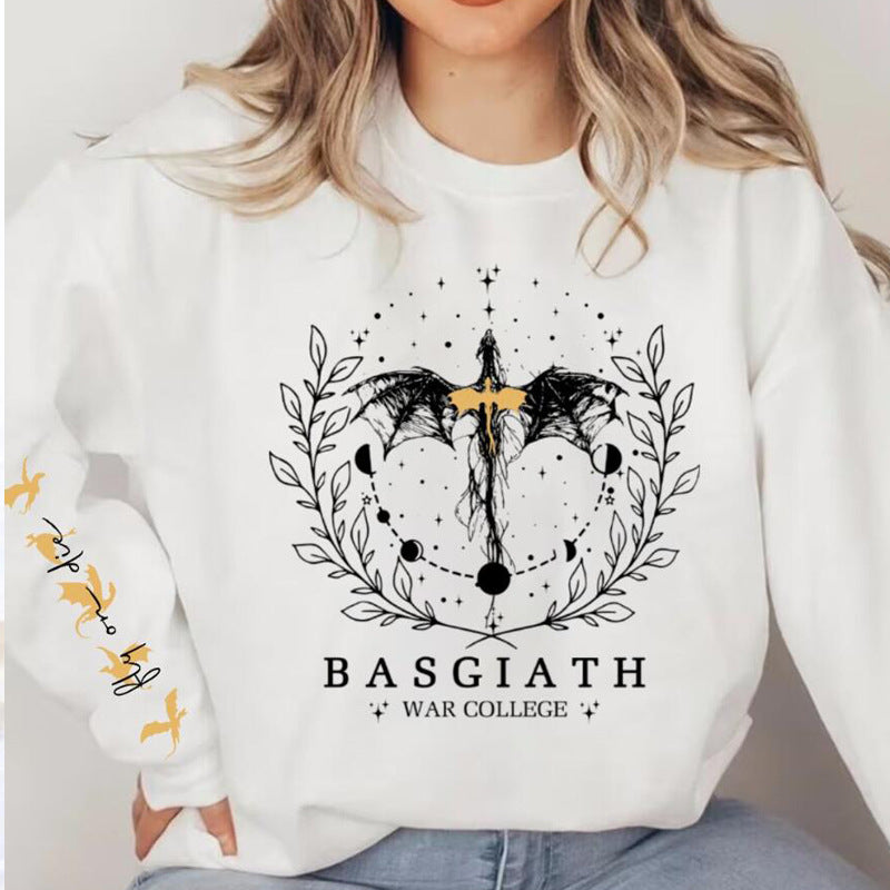 Dam Höst Pullover med Lång Ärme, Förgylld Detalj och Avslappnad Passform