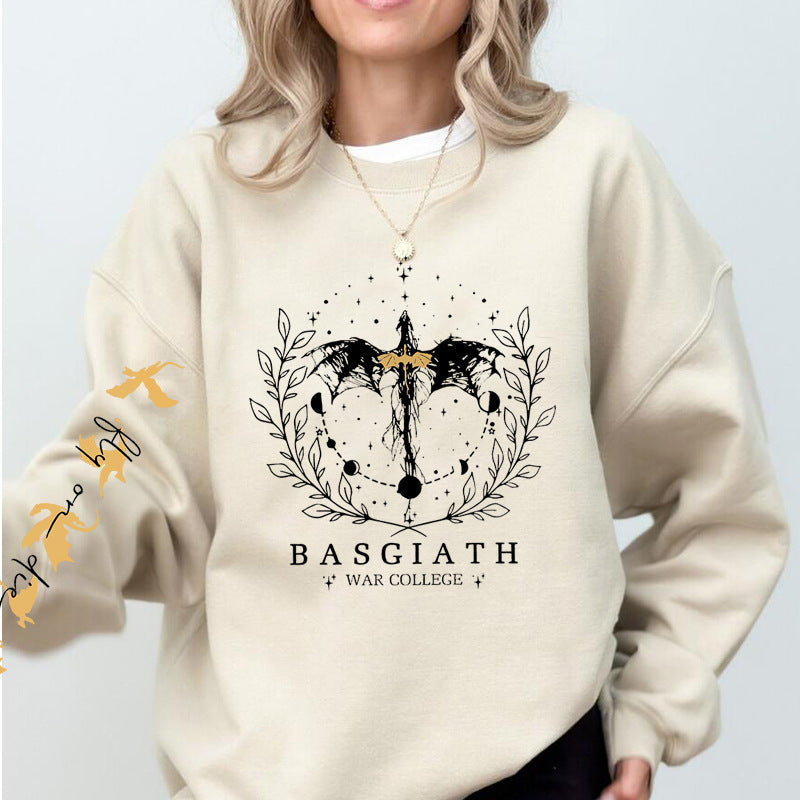 Dam Höst Pullover med Lång Ärme, Förgylld Detalj och Avslappnad Passform