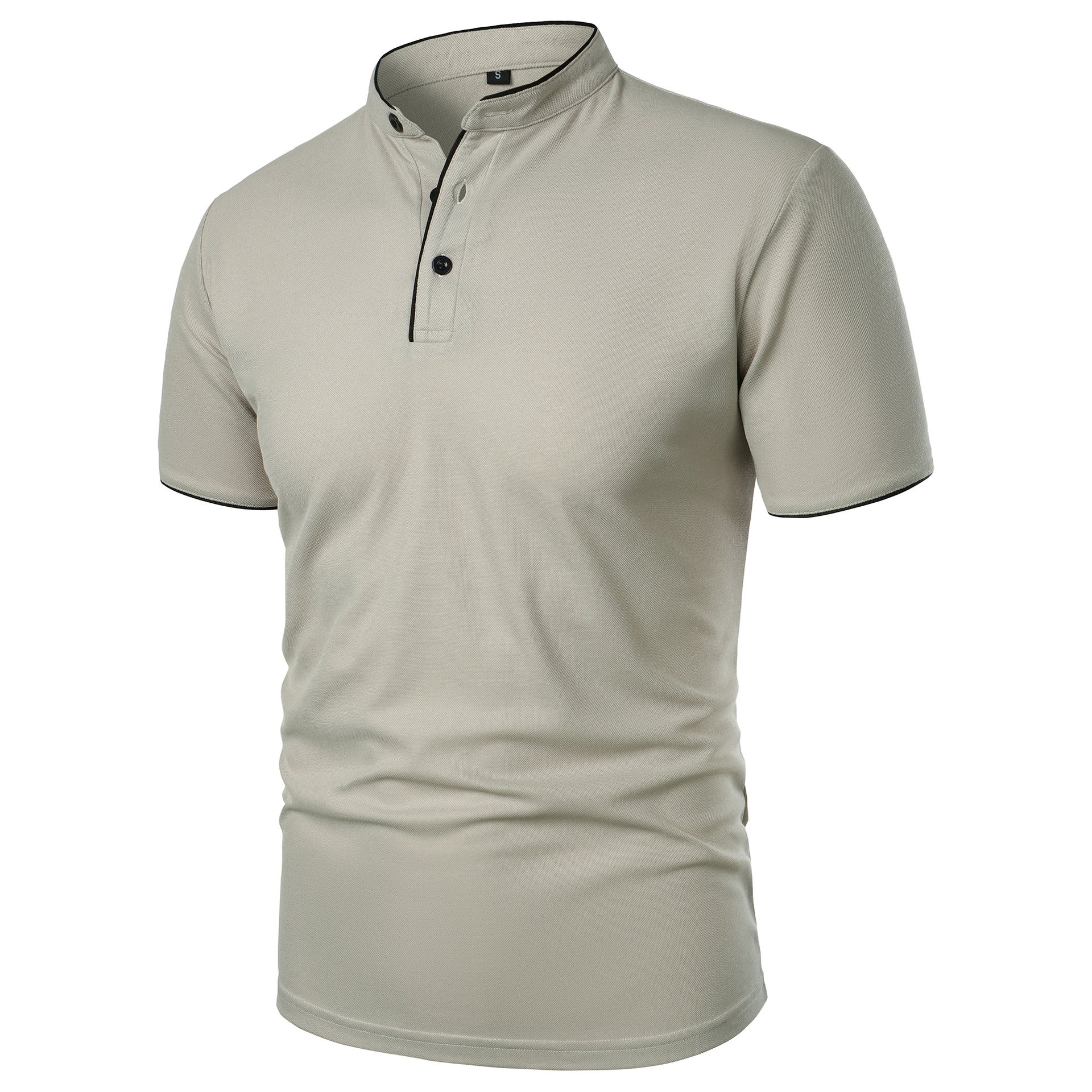Herr Topp i Slim Fit, Kort Ärms, Pullover, Enfärgad