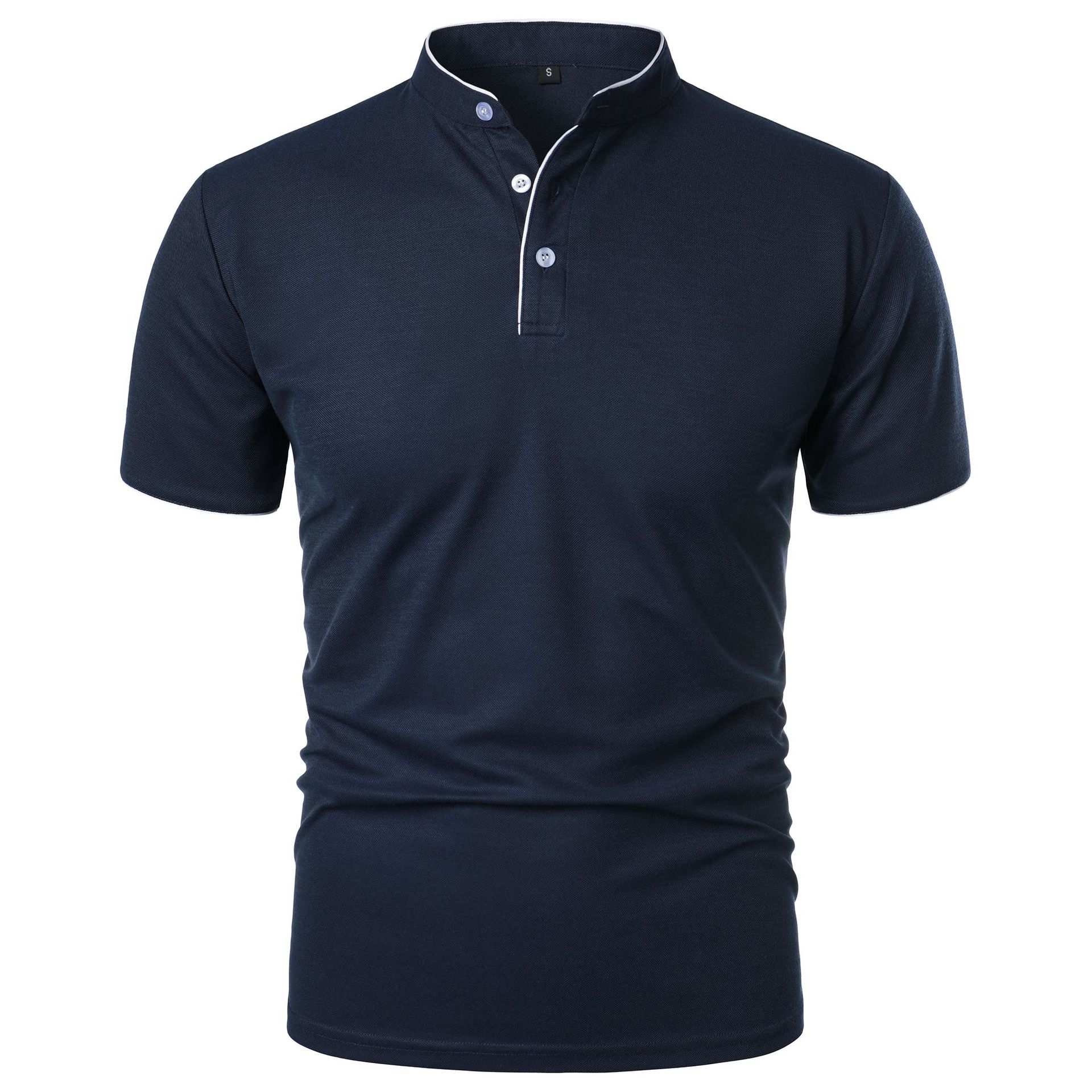 Herr Topp i Slim Fit, Kort Ärms, Pullover, Enfärgad