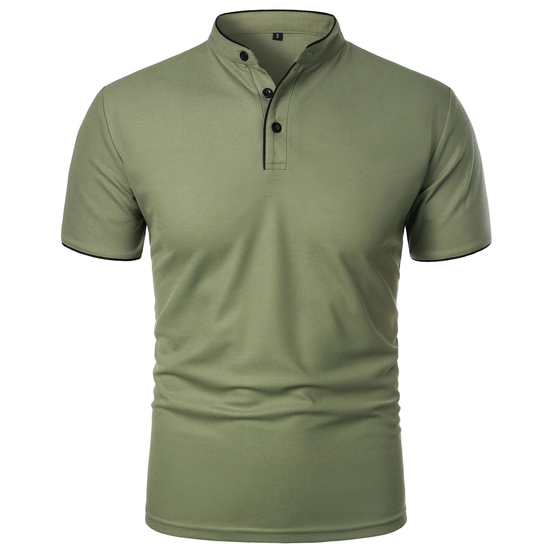 Herr Topp i Slim Fit, Kort Ärms, Pullover, Enfärgad