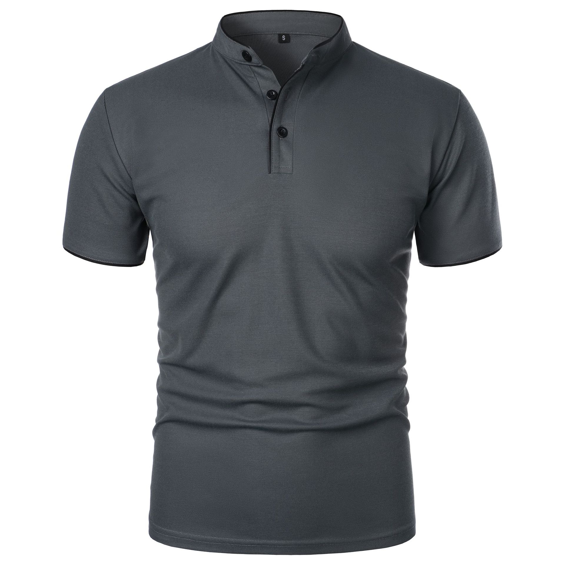 Herr Topp i Slim Fit, Kort Ärms, Pullover, Enfärgad