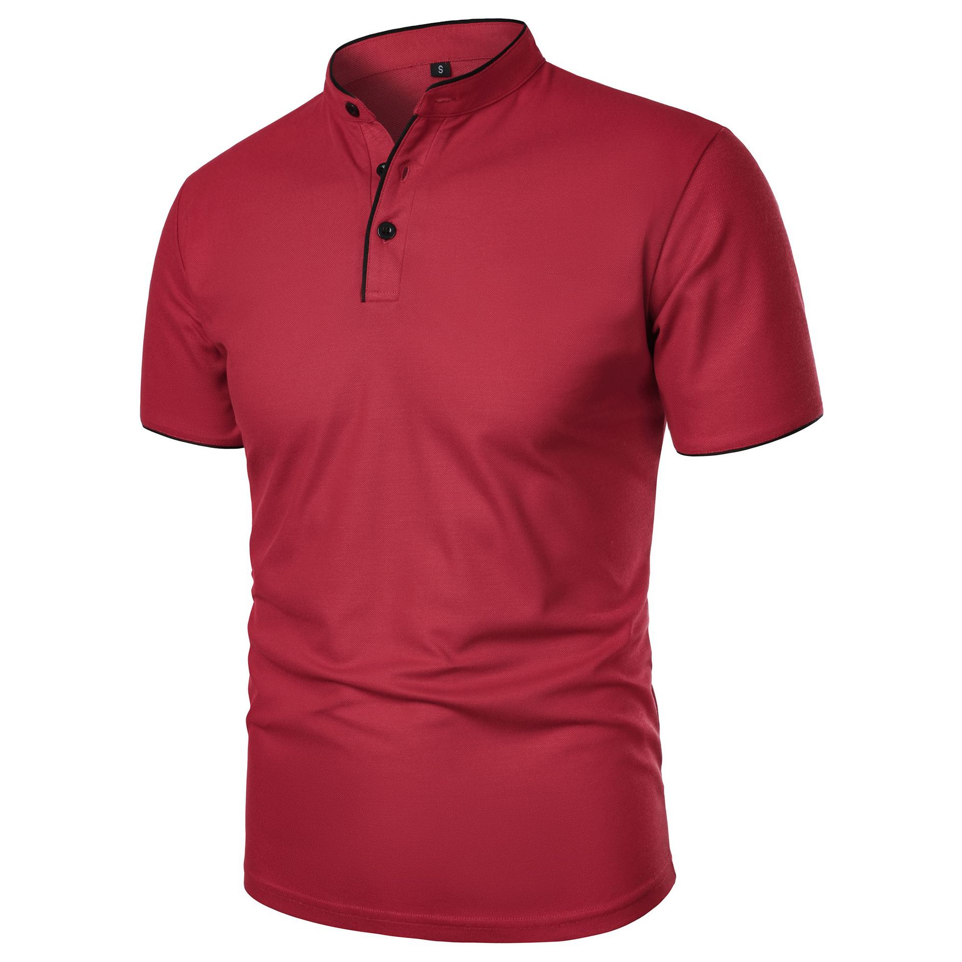 Herr Topp i Slim Fit, Kort Ärms, Pullover, Enfärgad