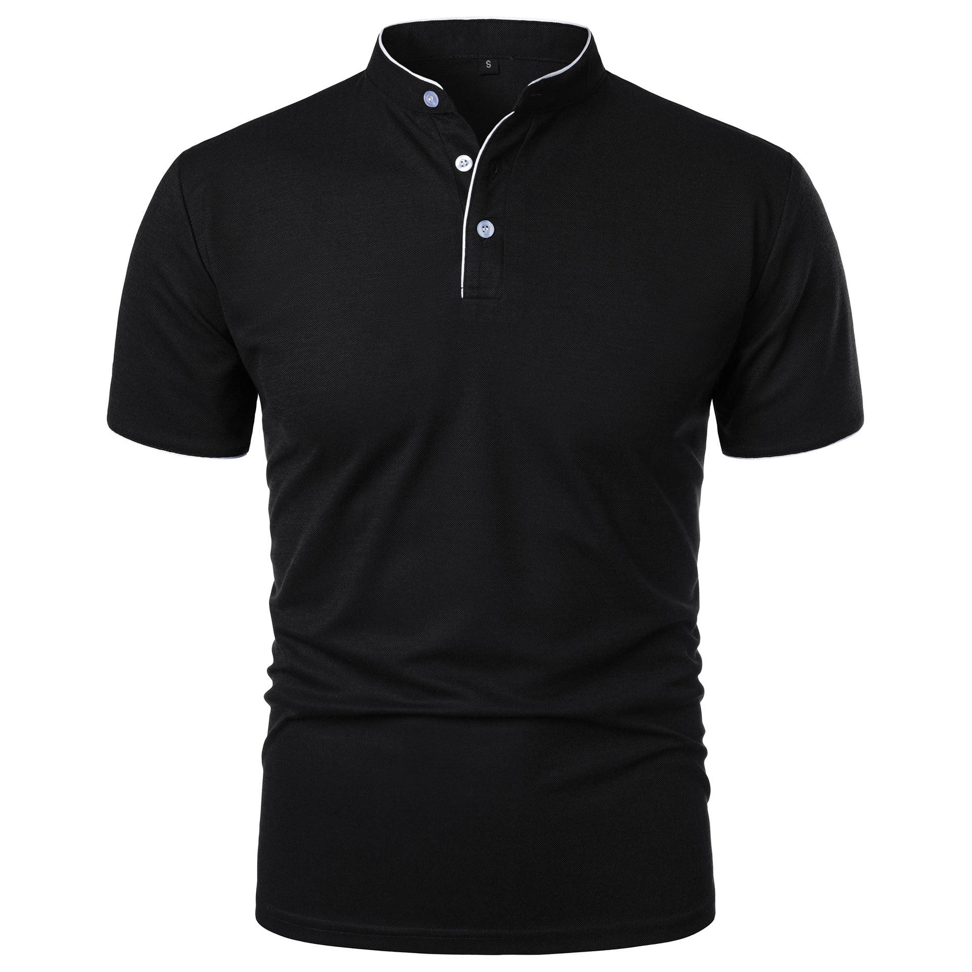 Herr Topp i Slim Fit, Kort Ärms, Pullover, Enfärgad
