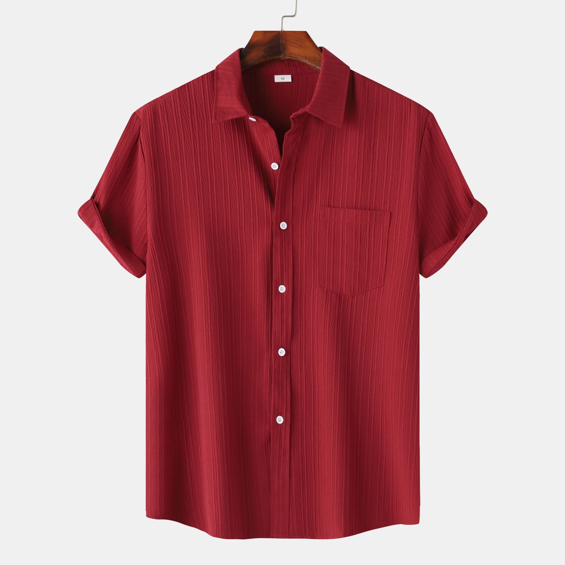Herr Sommarpolokrage Kortärmad Skjorta Slim Fit Lättviktig