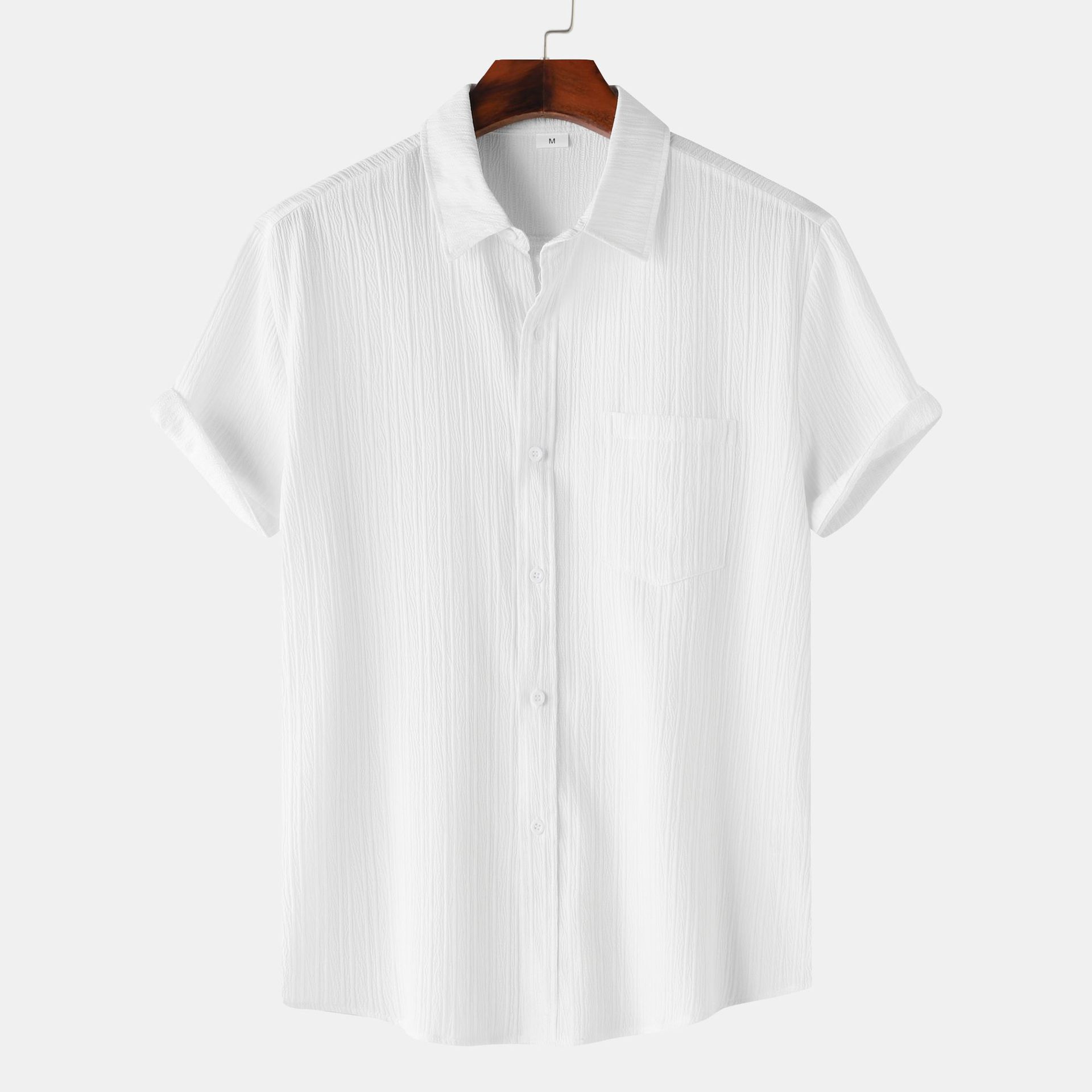 Herr Sommarpolokrage Kortärmad Skjorta Slim Fit Lättviktig
