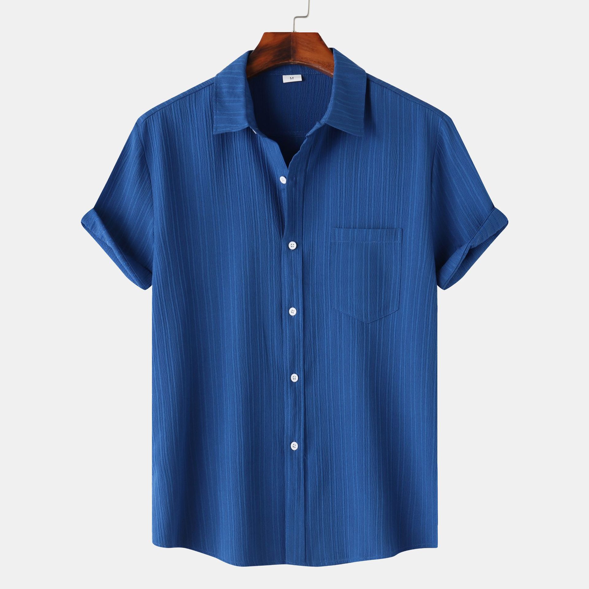 Herr Sommarpolokrage Kortärmad Skjorta Slim Fit Lättviktig