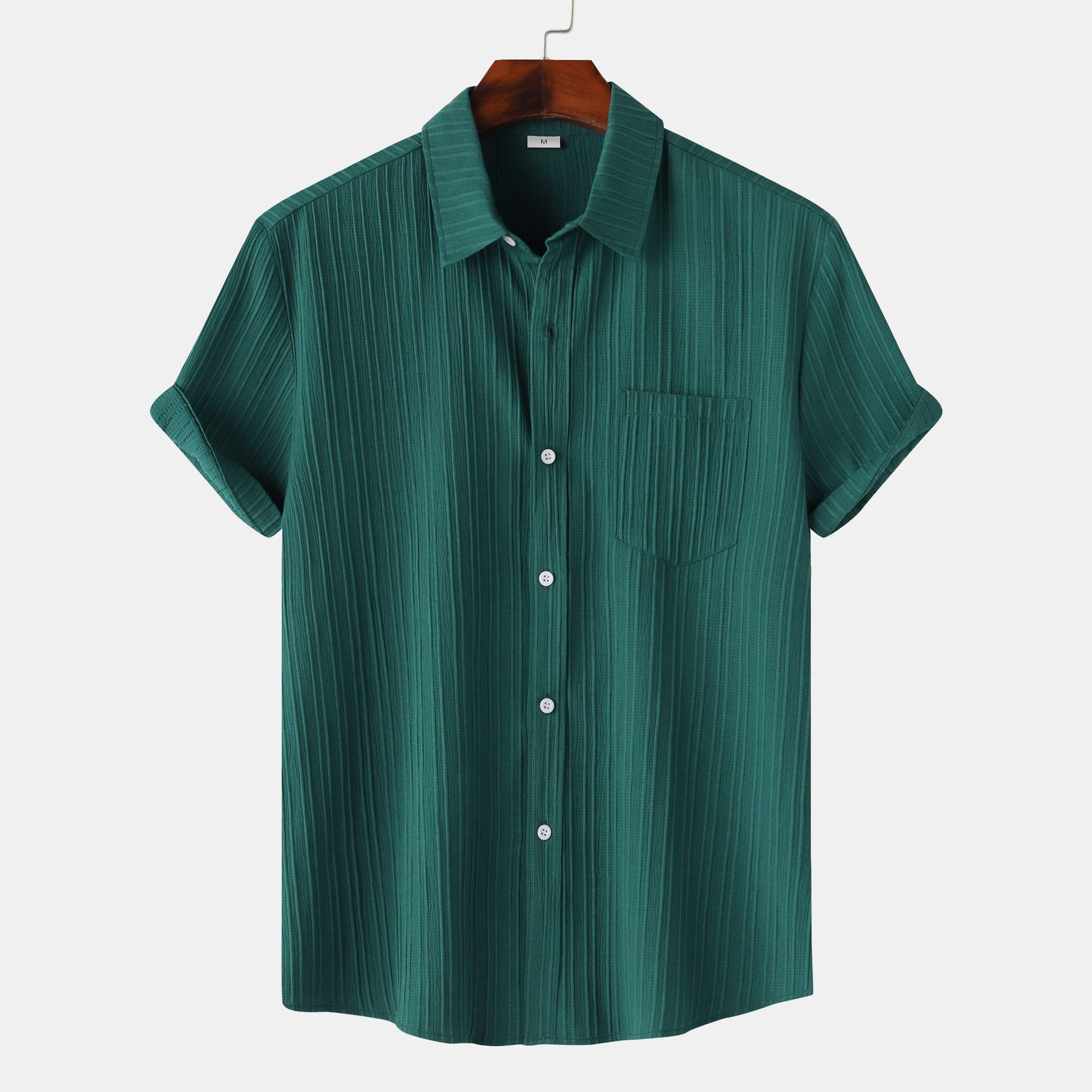 Herr Sommarpolokrage Kortärmad Skjorta Slim Fit Lättviktig