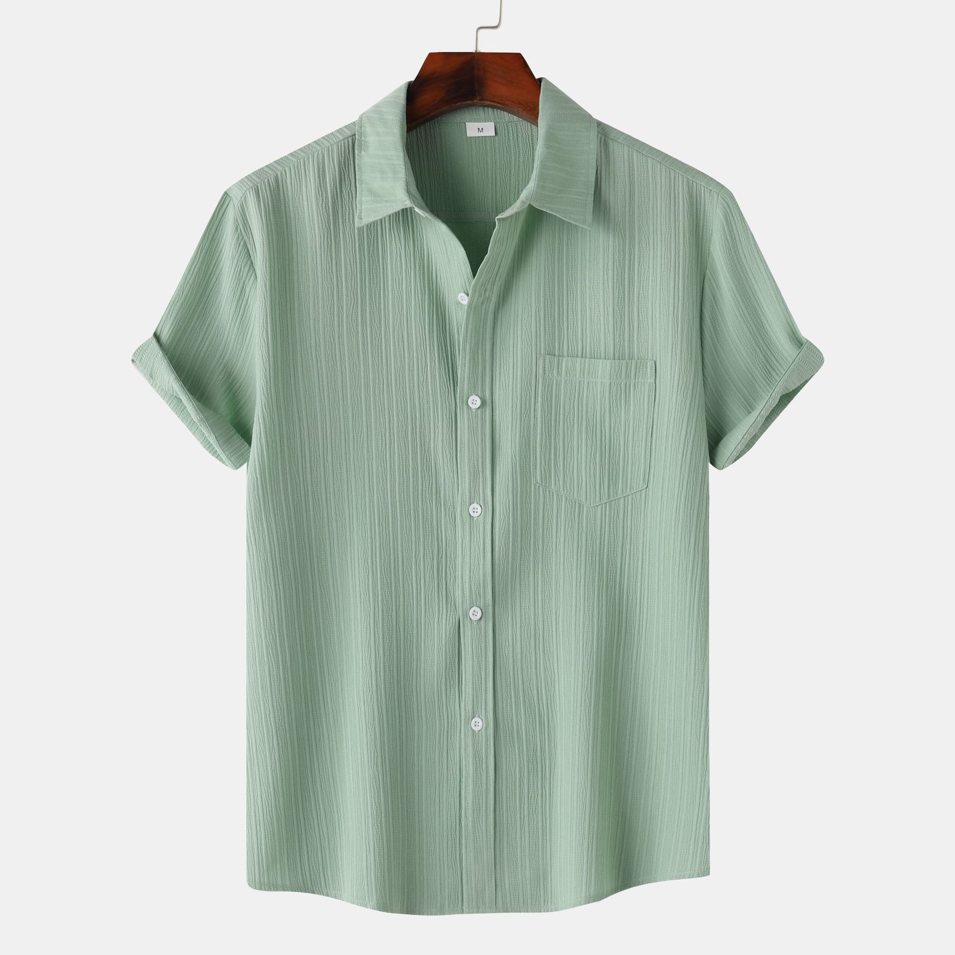 Herr Sommarpolokrage Kortärmad Skjorta Slim Fit Lättviktig