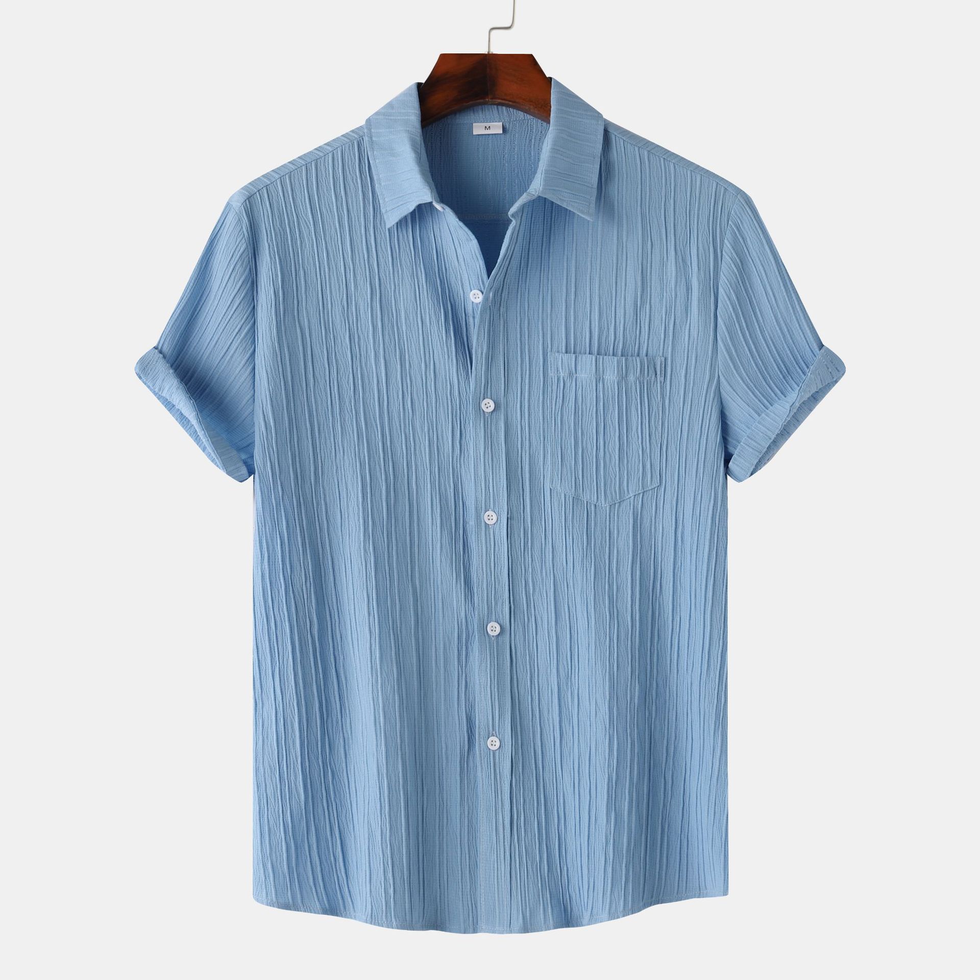 Herr Sommarpolokrage Kortärmad Skjorta Slim Fit Lättviktig
