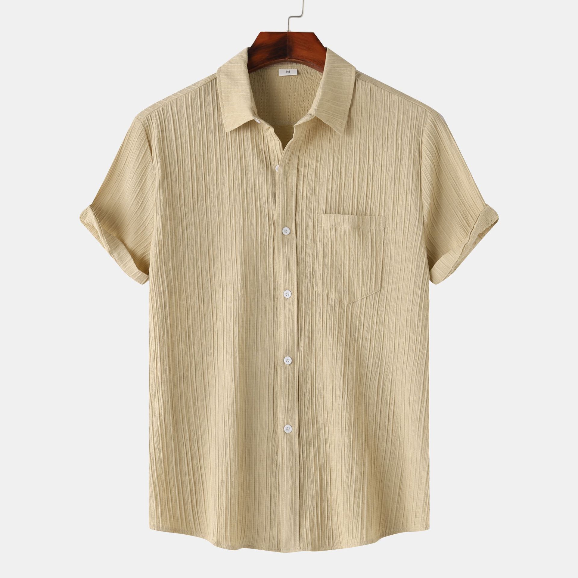 Herr Sommarpolokrage Kortärmad Skjorta Slim Fit Lättviktig
