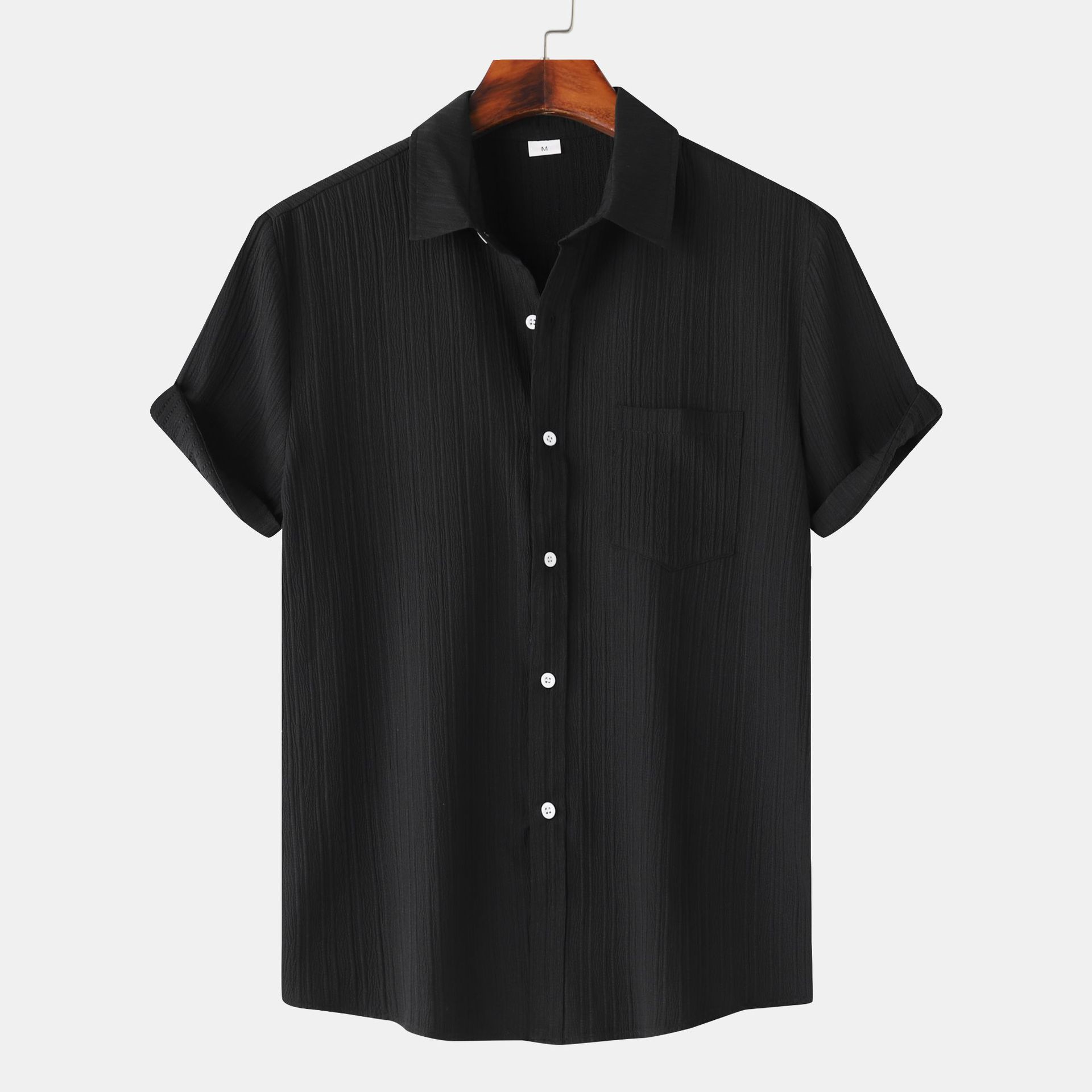 Herr Sommarpolokrage Kortärmad Skjorta Slim Fit Lättviktig