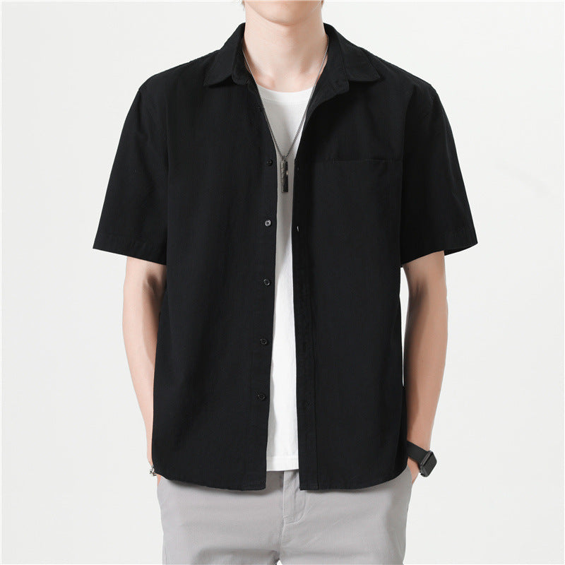 Herr Sommar Kortärmad Skjortjacka Med Knäppning, Lätt Design