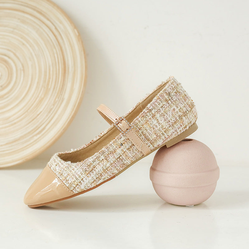 Kvinnors Höstloafers med Fyrkantig Tå, Spänndetalj och Slip-On Design