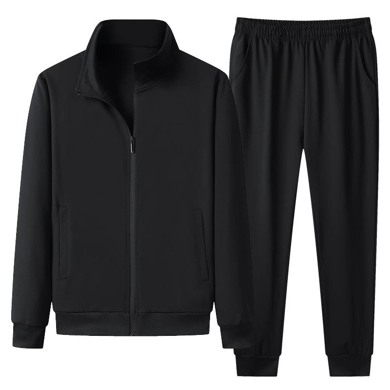 Herr Höst Set med Ståkrage Zip-Up Koftjacka och Joggerbyxor
