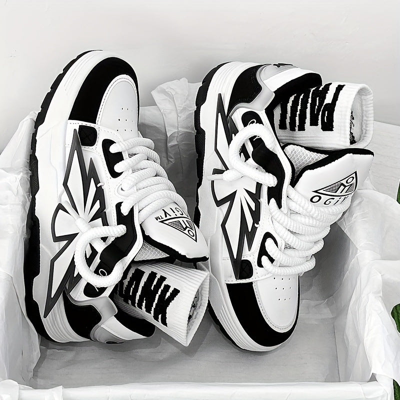 Herrsneakers Med Tjock Gummisula, Nätfoder Och Snörning