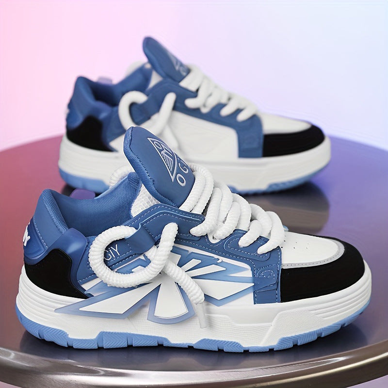 Herrsneakers Med Tjock Gummisula, Nätfoder Och Snörning