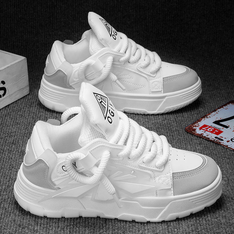 Herrsneakers Med Tjock Gummisula, Nätfoder Och Snörning