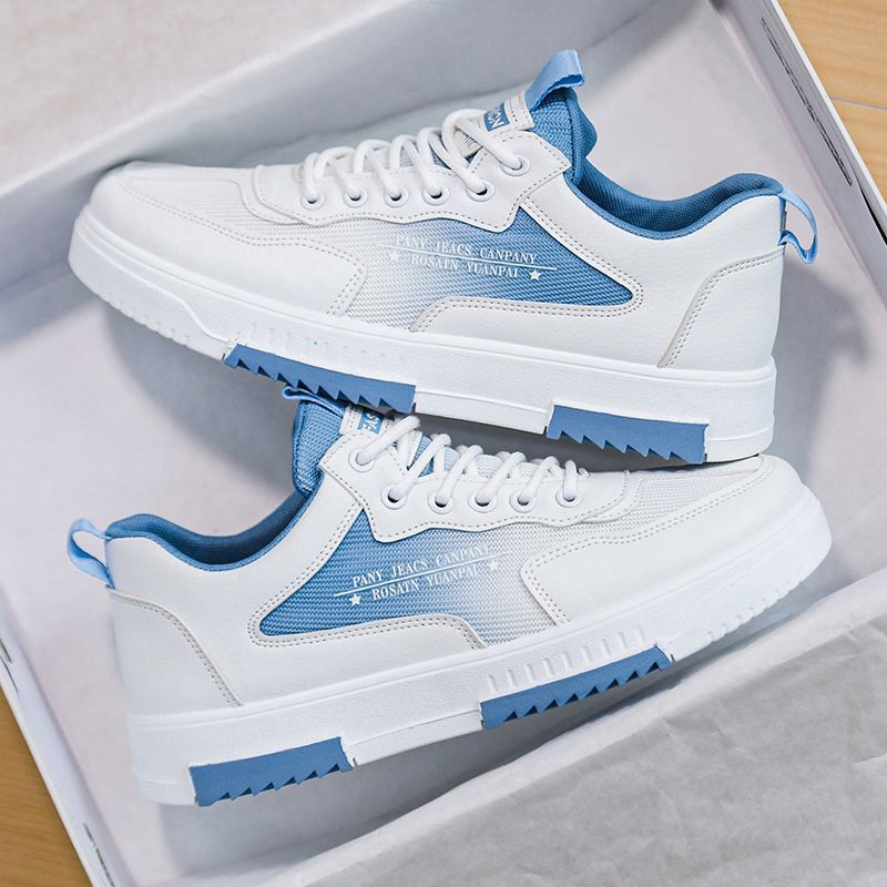 Herrsneakers Med Ventilerande Meshpaneler, Höjdökande Gummisula Och Snörning