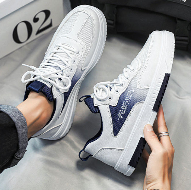 Herrsneakers Med Ventilerande Meshpaneler, Höjdökande Gummisula Och Snörning