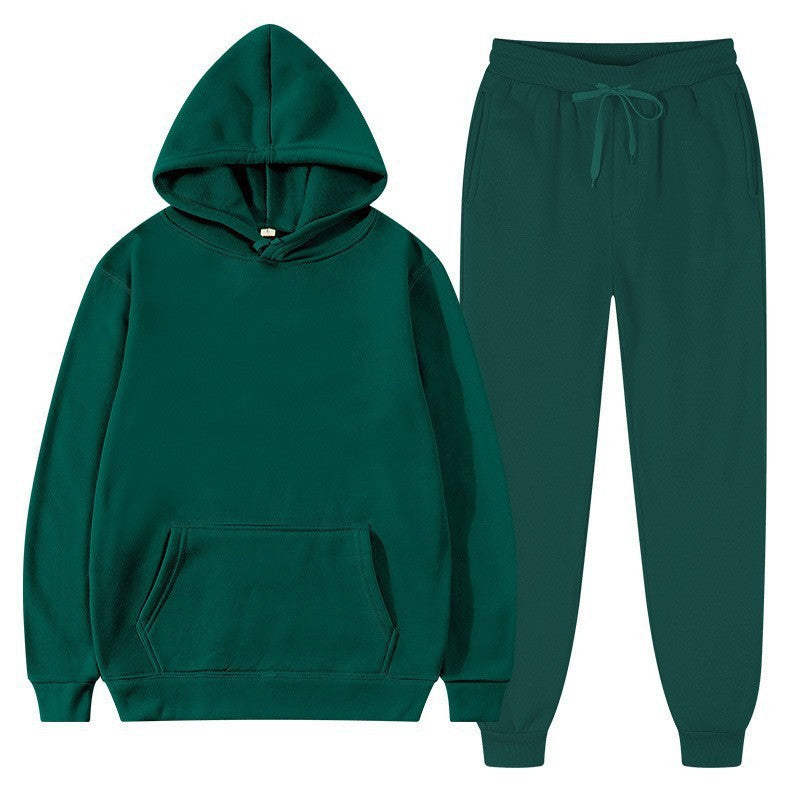 Herr Loose Sweatshirt och Sweatpants Set med Huvtröja, Lång ärm, Fullängd