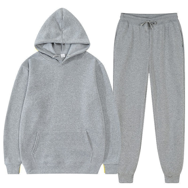 Herr Loose Sweatshirt och Sweatpants Set med Huvtröja, Lång ärm, Fullängd