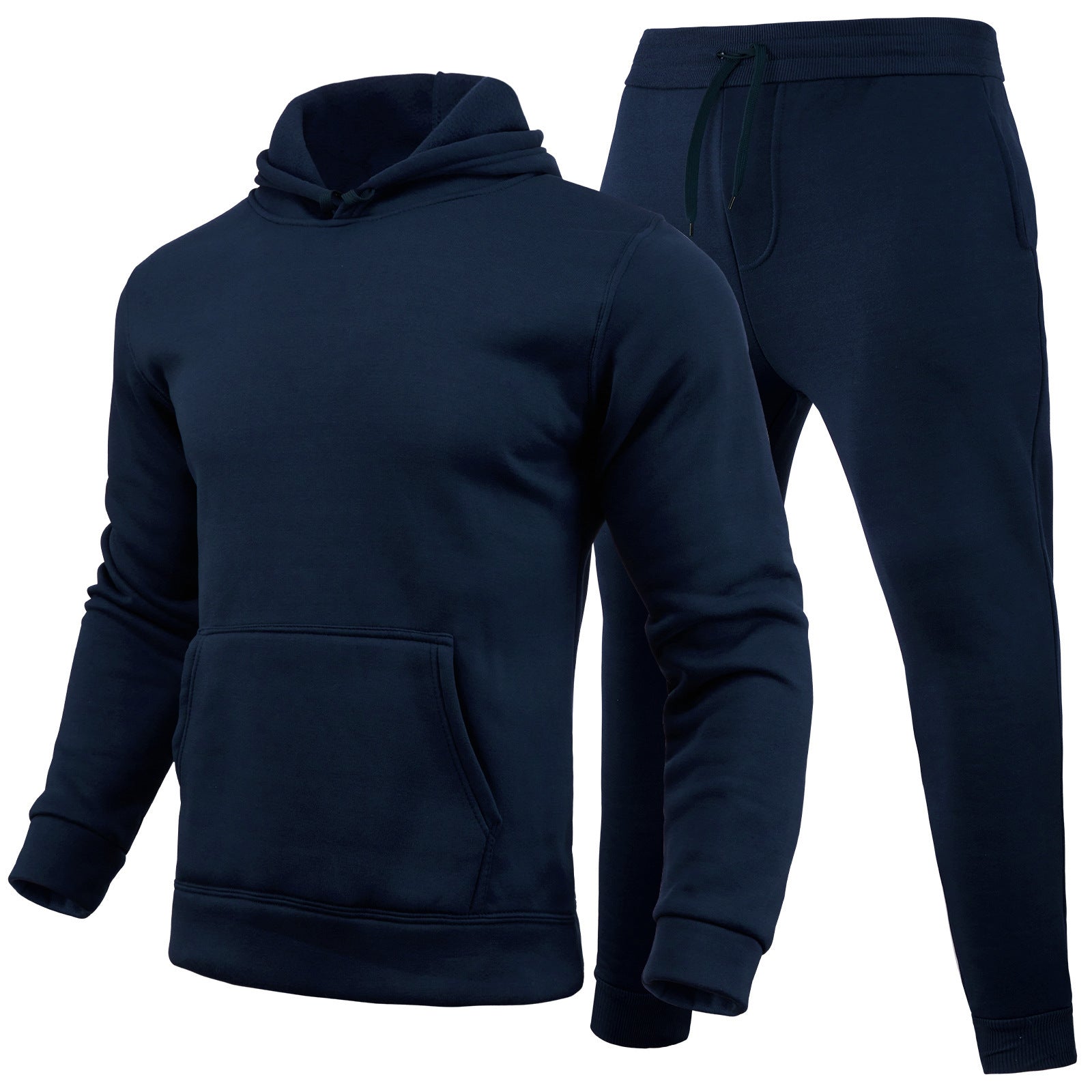 Herr Loose Sweatshirt och Sweatpants Set med Huvtröja, Lång ärm, Fullängd