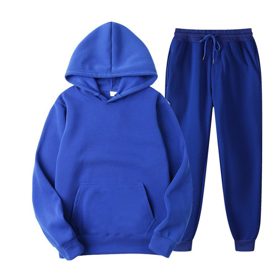 Herr Loose Sweatshirt och Sweatpants Set med Huvtröja, Lång ärm, Fullängd