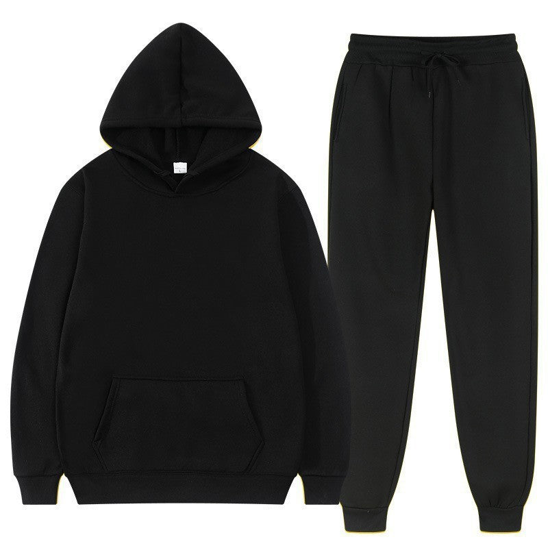 Herr Loose Sweatshirt och Sweatpants Set med Huvtröja, Lång ärm, Fullängd