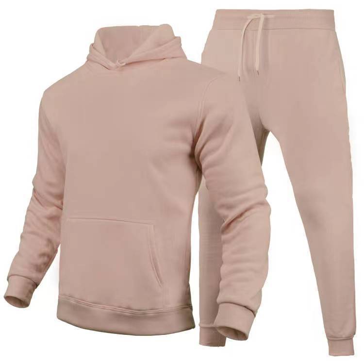 Herr Loose Sweatshirt och Sweatpants Set med Huvtröja, Lång ärm, Fullängd