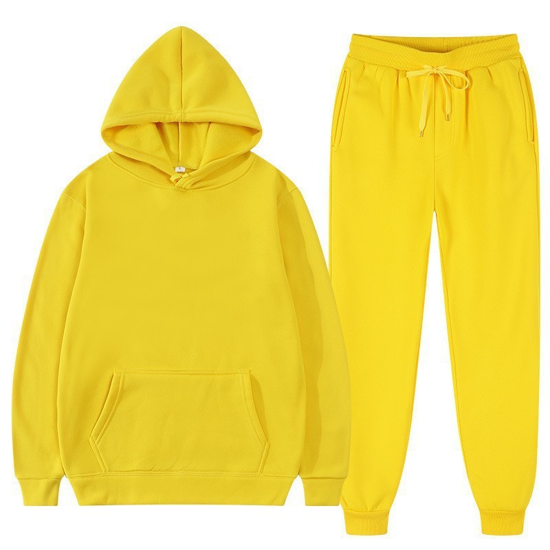 Herr Loose Sweatshirt och Sweatpants Set med Huvtröja, Lång ärm, Fullängd