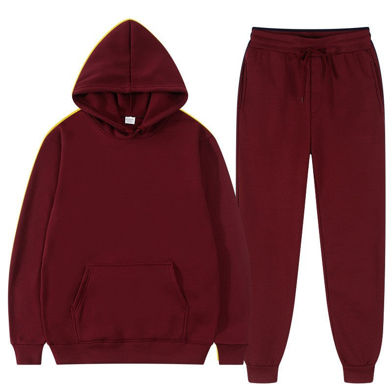 Herr Loose Sweatshirt och Sweatpants Set med Huvtröja, Lång ärm, Fullängd