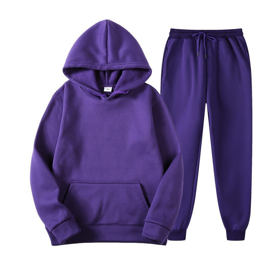 Herr Loose Sweatshirt och Sweatpants Set med Huvtröja, Lång ärm, Fullängd