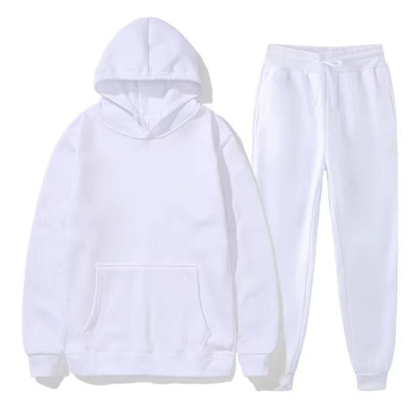 Herr Loose Sweatshirt och Sweatpants Set med Huvtröja, Lång ärm, Fullängd