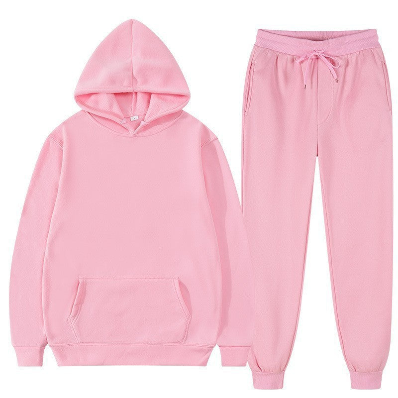 Herr Loose Sweatshirt och Sweatpants Set med Huvtröja, Lång ärm, Fullängd