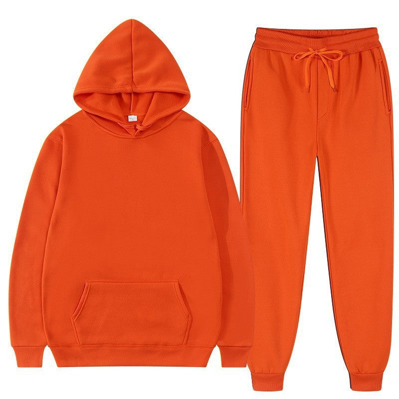 Herr Loose Sweatshirt och Sweatpants Set med Huvtröja, Lång ärm, Fullängd