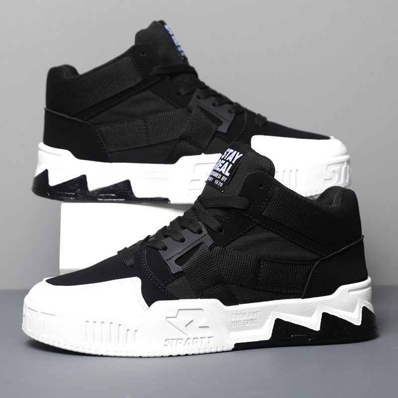 Herr Sneakers Mid-Top Camouflage med Konstgjord PU-Överdel och Gummisula