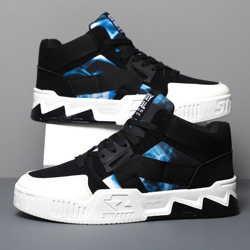 Herr Sneakers Mid-Top Camouflage med Konstgjord PU-Överdel och Gummisula
