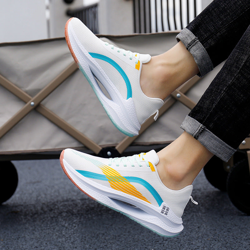 Herr Sommar Höga Flyknit Sneakers Kilklack Slip-On Lätt Eva Sula
