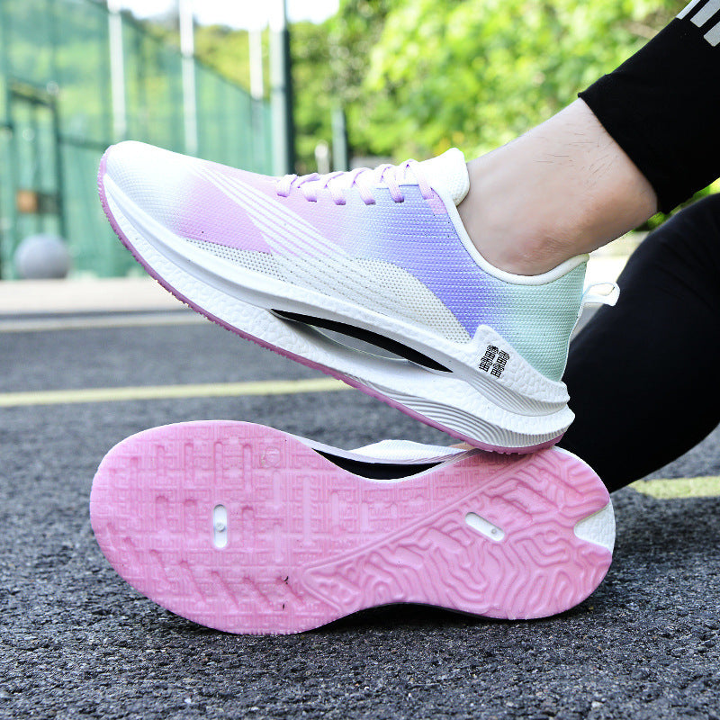 Herr Sommar Höga Flyknit Sneakers Kilklack Slip-On Lätt Eva Sula