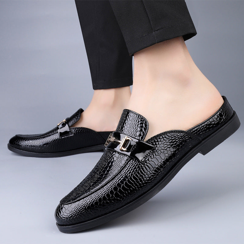 Härliga Vår- Och Sommartofflor Med Mikrofiberovandel, Patentfinish, Metalldetalj, Slip-On, Låg Klack