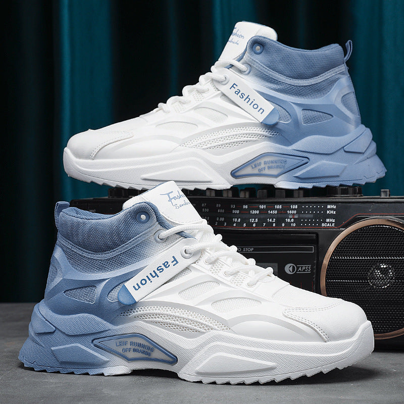 Herr Sneakers High-Top Slitstark Tjock Sula Snörning Låg Klack