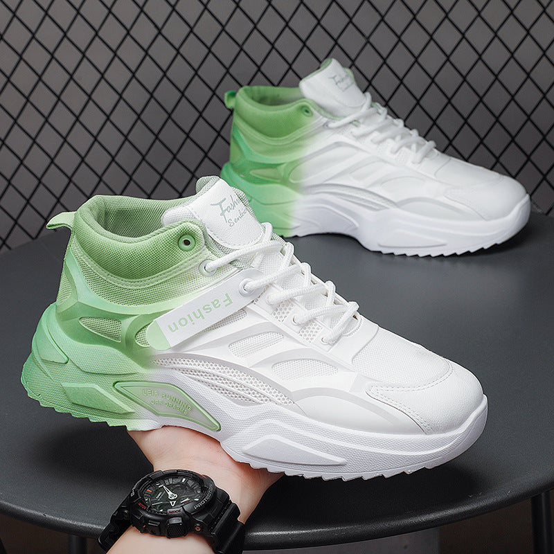 Herr Sneakers High-Top Slitstark Tjock Sula Snörning Låg Klack