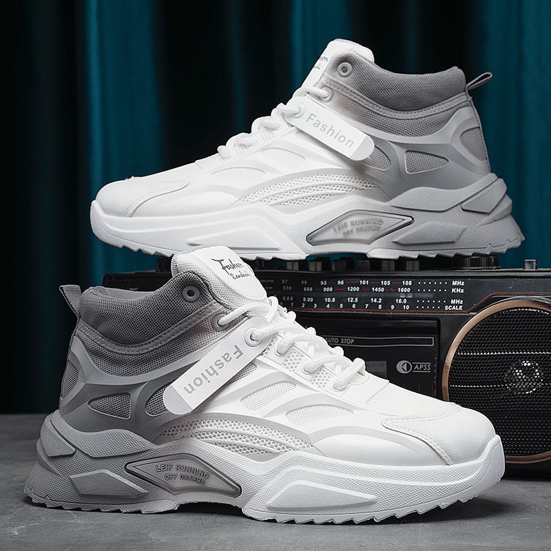 Herr Sneakers High-Top Slitstark Tjock Sula Snörning Låg Klack